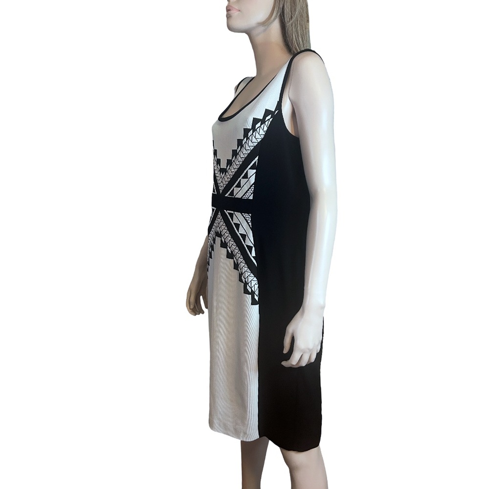 Joseph Ribkoff Dress Graphic Tribal Geometric Tank Sheath Made in Canada - Picture 6 of 16